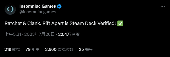 神奇！《瑞奇与叮当：分离》PC获Steam Deck认证