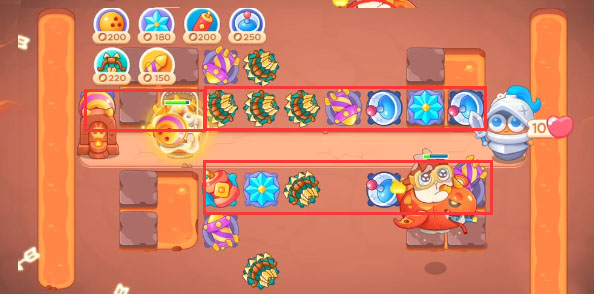 《<a href=https://cqasw.com/game/805.html target=_blank class=infotextkey>保卫萝卜</a>4》饿龙传说第49关通关攻略
